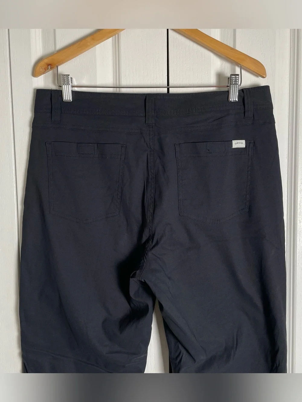 Orvis Fleece Lined Pants Mens 34x29 Black Outdoor Hike Nylon Stretch Cargo Warm